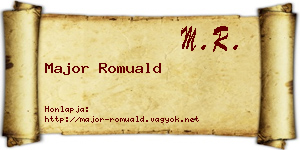 Major Romuald névjegykártya